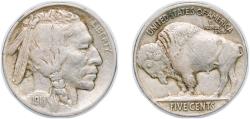 Us Coins - United States Federal republic 1914 5 Cents "Buffalo Nickel" (flat ground) Copper-nickel (20664463) 5g VF KM 134 Schön 132