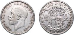 World Coins - Great Britain Kingdom 1933 ½ Crown - George V (4th type) Silver (.500) (10311400) 13.9g VF KM 835 Sp 4037