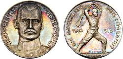 World Coins - Germany Empire Wilhelm II 1915 Medal Rupprecht von Bayern, Kronprinz, 34mm