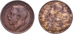 World Coins - Great Britain United Kingdom Kingdom 1920 1 Penny - George V Bronze Royal Mint (Tower Hill) (124693400) 9.25g VF  KM 810 Sp 4051-3