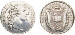 World Coins - France Kingdom Jeton - Louis XVI - Collège Royal de France Silver 8.2g AU F4451