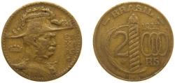World Coins - Brazil Republic of the United States of Brazil 1937 2000 Réis Aluminium-bronze Rio de Janeiro Mint 8.62g VF KM 542