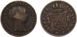 World Coins - Spain Kingdom Isabel II 1853 1 Real 1.3g