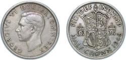 World Coins - Great Britain United Kingdom 1948 ½ Crown - George VI (2nd type; with 'IND:IMP') Copper-nickel (71164700) 14.08g VF KM 866 Sp 4101