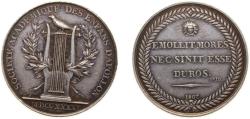 World Coins - France First Empire 1807 Jeton - Napoleon I (SOCIETE ACADEMIQUE DES ENFANS DAPOLLON) Silver 9.7g AU