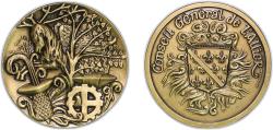 World Coins - France Fifth Republic ND Medal - Conseil Général de l'Allier Bronze 107.28g UNC