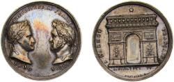 World Coins - France Kingdom 1836 Jeton - Louis-Philippe I, Quinaire de l’inauguration de l’Arc de Triomphe Silver 7.6g AU