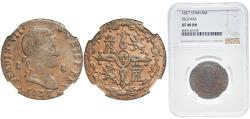 World Coins - Spain Kingdom 1827 8 Maravedis - Fernando VII (2nd portrait) Copper Segovia Mint 10g NGC XF 40 KM 486.1 Cal 1688 Aureo 229