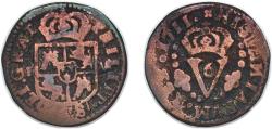 World Coins - Spain Kingdom of Valencia Kingdom 1711 Seiseno - Philip V Copper Valencia Mint 5.08g VF KM 248