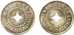 World Coins - Denmark Kingdom 1933 Medal - Aalborg; HUNDEKL-KVT; MARIENDAL-ML 2.23g AU