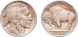 Us Coins - United States Federal republic 1914 5 Cents "Buffalo Nickel" (flat ground) Copper-nickel Philadelphia Mint (1275) 5g XF PCGS 3991 Greysheet 3152