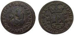 World Coins - Spain Kingdom Felipe V 1719 B 1 Maravedi 2.4g