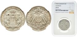 World Coins - Germany Free Hanseatic city of Hamburg 1907 J 2 Mark Silver (.900) (1225503) 11.11g NGC XF 45  KM 612 AKS 48 J 63