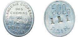 World Coins - France Republic ND 500 Grammes Pain - Boulangerie coopérative des chemins de Fer (Tours) Aluminium 0.87g UNC  Élie mon 10.1