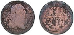 World Coins - Spain Kingdom 1791 8 Maravedis - Charles IV Copper Segovia Mint 9.81g F KM 428 Cal 1479