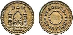 World Coins - Denmark Kingdom ND Token - Aarhus Sporveje Brass 2.74g AU