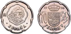 World Coins - Spain Kingdom 1996 M 50 Pesetas (Felipe V) Copper-nickel (75% copper, 25% nickel) Royal Mint of Spain (11047000) 5.6g UNC  KM 963 Schön 223