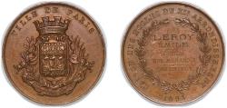World Coins - France Third Republic 1893 Medal - Caisse des écoles du XIe arrondissement Bronze 16.45g AU