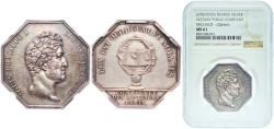 World Coins - France ND (1832-1841)  Token - Louis-Philippe I (Notaires de Paris) Silver NGC MS 61