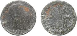 World Coins - Spain Kingdom 1823 8 Maravedis - Fernando VII (2nd portrait) Copper Segovia Mint 11.7g F  KM 486.1