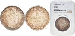 World Coins - France Kingdom 1834 A 5 Francs - Louis-Philippe I Wonderful patina Silver (.900) Paris Mint (11304889) 25g NGC AU 55  KM 749 Franc 2014 324 Gad 1789 678