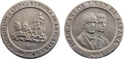 World Coins - Spain Kingdom Juan Carlos I 1991 200 Pesetas Madrid European Capital of Culture, Cybele