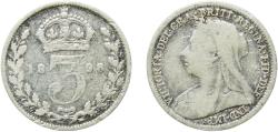 World Coins - Great Britain United Kingdom Kingdom 1898 3 Pence - Victoria (3rd portrait; incl. Maundy) Silver (.925) Royal Mint (Tower Hill) (4567100) 1.34g VF  KM 777 Sp 3942 Sp 3945