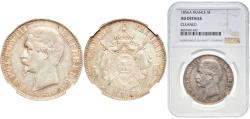 World Coins - France Kingdom 1856 A 5 Francs - Napoleon III Silver (.900) Paris Mint (4678445) 25g NGC AU  Franc 2014 330 Gad 1789 734 KM 782