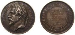 World Coins - France Second Empire ND Medal - Napoleon III (Departement de L'oise) Silver 16.2g AU