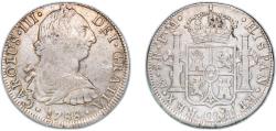 World Coins - Mexico Spanish colony 1788 FM 8 Reales - Charles III Silver (.903) Mexico City Mint 26.71g XF KM 106