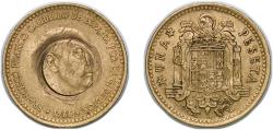World Coins - Spain Nationalist Government 1966 *19-71 1 Peseta - Francisco Franco (Ávalos) Aluminium bronze (92.5% copper, 7.5% aluminium) (115270000) 3.49g VF Tooled KM 796 Schön 33