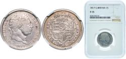World Coins - Great Britain Kingdom 1817 1 Shilling - George III (New coinage) Silver (.925) Royal Mint (Tower Hill) (23031300) 5.66g NCG F 15  KM 666 Sp 3790