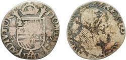 World Coins - Spanish Netherlands Duchy of Guelders 1562 ⅕ Philipsdaalder - Philip II Silver (.833) Nijmegen Mint 5.13g VF Clipped Gelder Hoc 212-6c