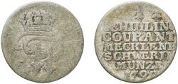 World Coins - Germany Duchy of Mecklenburg-Schwerin Holy Roman Empire 1790 1 Schilling Courant - Frederick Francis I Billon (.375 silver) Schwerin Mint (1207000) 1.05g F  AKS 16 Kunzel 376 Jaeg