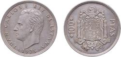 World Coins - Spain 1975 100 Pesetas - Juan Carlos I Copper-nickel (75% copper, 25% nickel) Royal Mint of Spain (4400000) 17.07g AU  KM 810