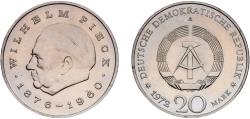 World Coins - Germany German Democratic Republic Democratic republic 1972 A 20 Mark (Wilhelm Pieck) Copper-nickel Berlin Mint (7633342) 14.91g UNC  KM 42 Schön 40 J 1541 AKS 27