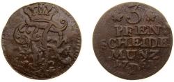 World Coins - Germany Kingdom of Prussia Holy Roman Empire 1763 D 3 Pfennig - Frederick II Copper 4.3g VF KM A231 Olding FR 350 Neum 319 Schr 1751