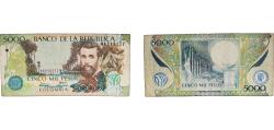 World Coins - Colombia Republic 2008 5000 Pesos (New bank seal) Paper VF P 447d P 452