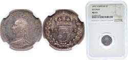 World Coins - Great Britain United Kingdom 1892 3 Pence - Victoria (2nd portrait; incl. Maundy) Silver (.925) (2578200) 1.41g NGC MS 63 KM 758 Sp 3931 Sp 3934