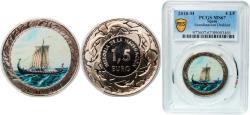 World Coins - Spain Empire 2018 M 1.5 Euro (Scandinavian Drakkar) Copper-nickel Royal Mint of Spain (10000) 15g PCGS MS 67  KM 1413