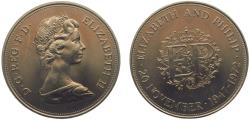 World Coins - Great Britain United Kingdom Elizabeth II 1972 25 New Pence 25th wedding anniversary of Queen Elizabeth II and Prince Philip 28.4g