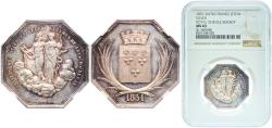 World Coins - France 1851 Token - Société des Sciences Belles Lettres et Arts d'Orléans Silver (.950) NGC MS 63
