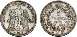 World Coins - France Third Republic 1873 K 5 Francs Hercules