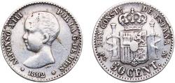 World Coins - Spain Kingdom 1892 