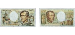 World Coins - France Fifth Republic 1987 200 Francs (de Montesquieu) Paper XF Holed  P 155 Fay 70