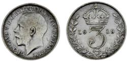 World Coins - Great Britain United Kingdom George V 1919 3 Pence
