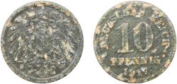 World Coins - Germany Weimar Republic 1917 10 Pfennig - Wilhelm II (type 2 - small shield; without mintmark) Zinc (Zn 1000) (75073243) 3.11g VF  KM 26 AKS 14 J 299 Schön 23
