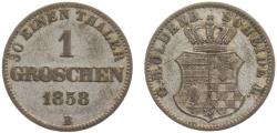 World Coins - Germany States Grand duchy of Oldenburg Nicolaus Friedrich Peter 1858 B 1 Groschen 2.2g
