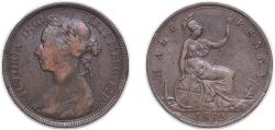 World Coins - Great Britain United Kingdom 1893 ½ Penny - Victoria (2nd portrait; 2nd type) Bronze Royal Mint (Tower Hill) (7229344) 5.51g VF KM 754 Sp 3956 Sp 3957
