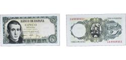 World Coins - Spain 1951 5 Pesetas Paper UNC P 140